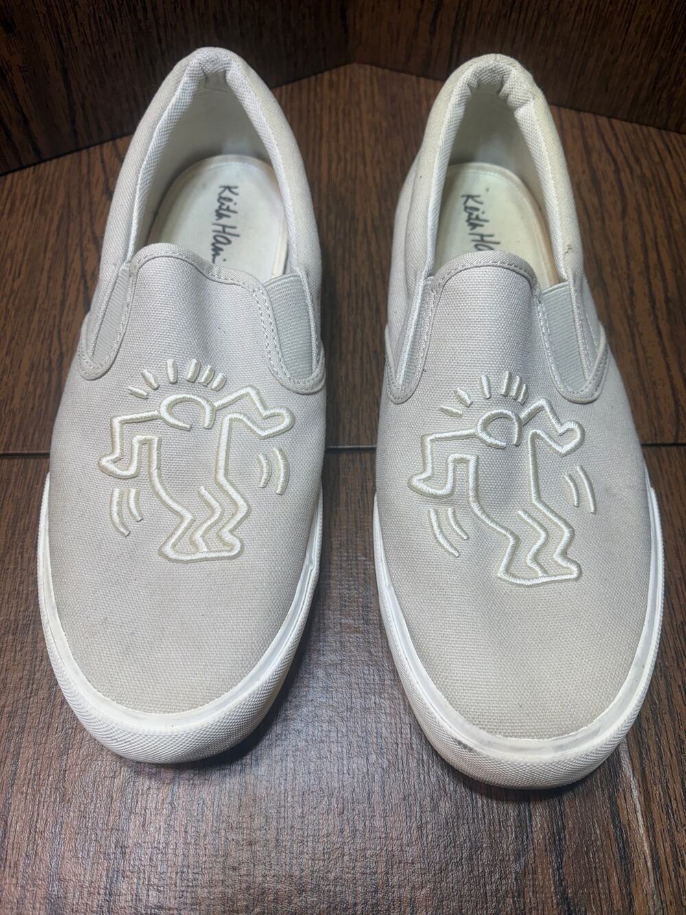 Keith Haring Slip-On Sneaker with Embroidered Dancing Person Size 10.5